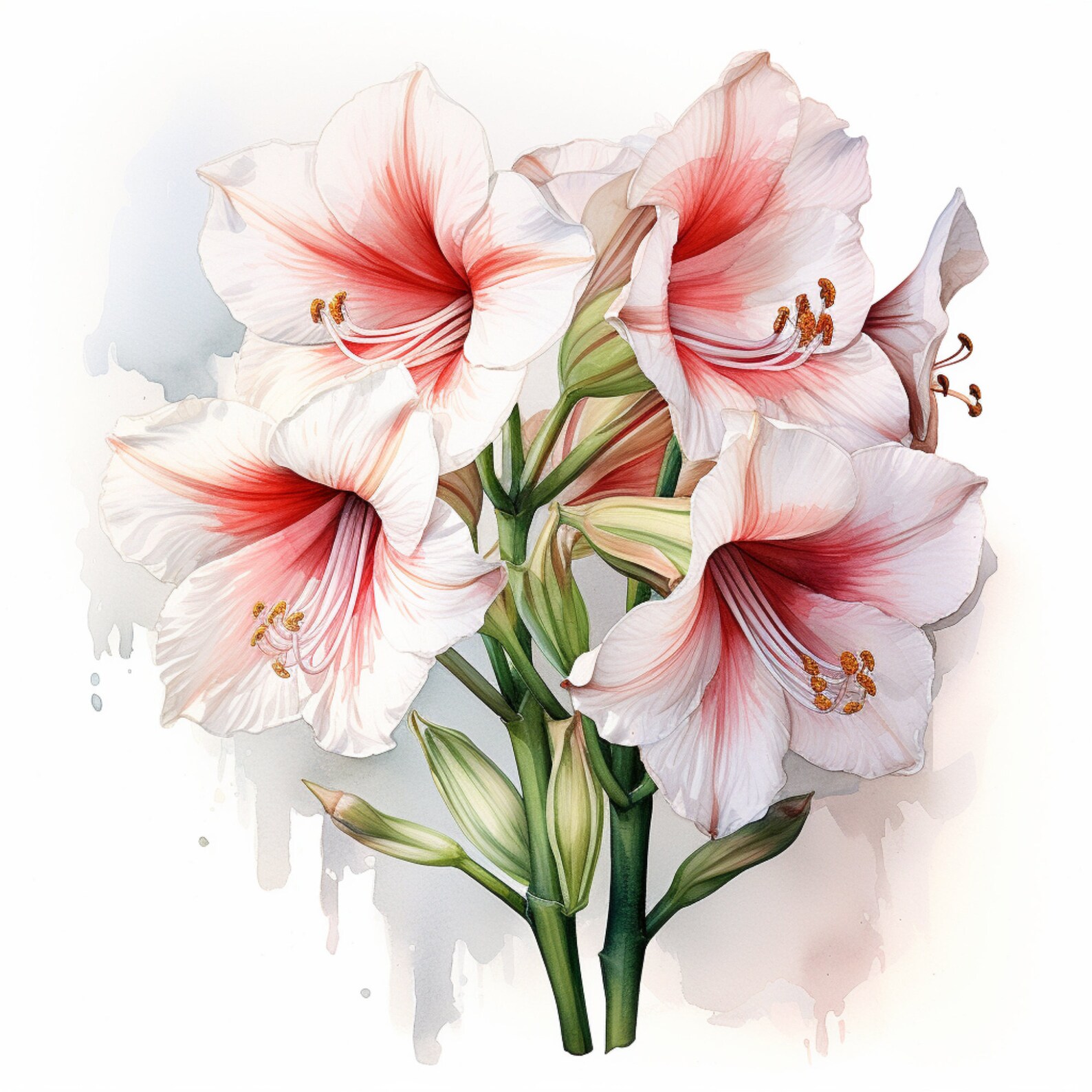Amaryllis Procreate Stamps | 50+ Procreate Floral Stamps | Botanical ...
