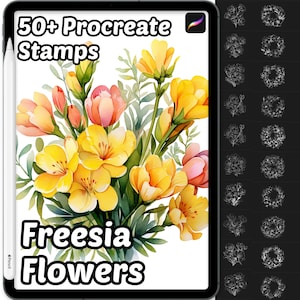 Procreate Freesia Flower Brushes | 50+ Procreate Freesia Flower Stamps | Nature Procreate Brushes | Floral Procreate | Botanical Procreate