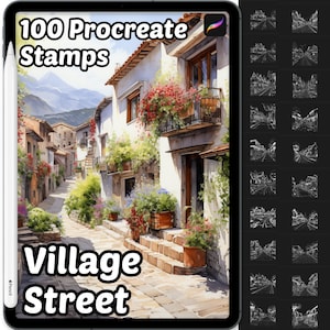 Village Street Procreate Stamps | 100+ Procreate Street Stamps | Procreate Brushes | Village Street Procreate Brushes | Procreate Stamps