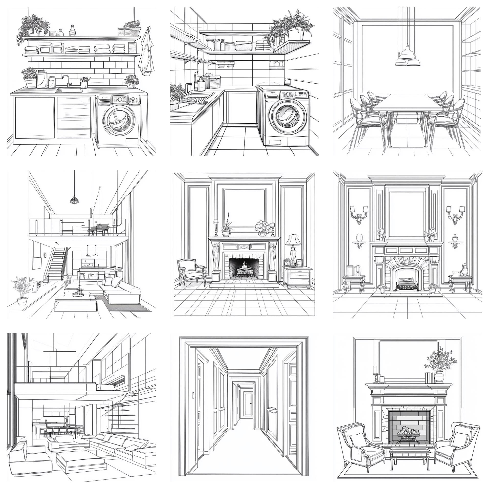 House Interior Background Procreate Brushes | 100+ Procreate Home ...