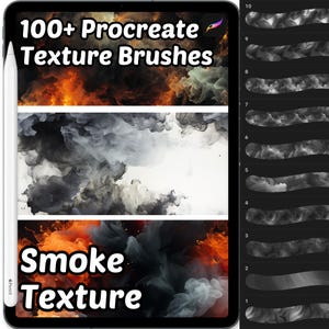 Procreate Smoke Texture Brushes | 100+ Procreate Texture Brushes | Smoke Texture  | Seamless Pattern Procreate Brushes | Smoke, Fire Pattern