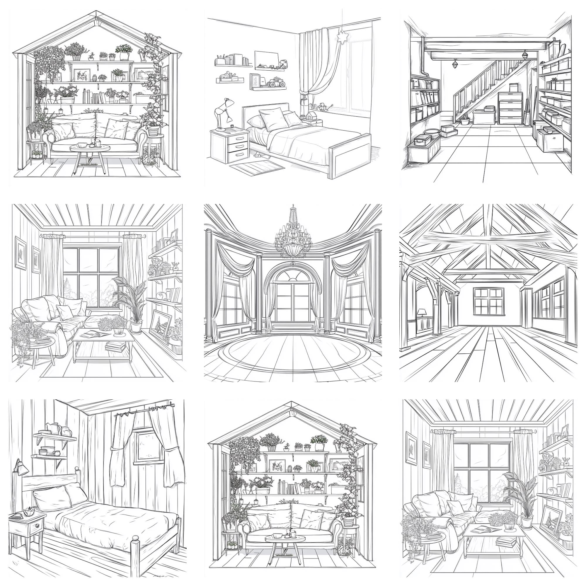 Procreate Map. House House Interior Background Procreate Brushes | 100+ Procreate Home ...