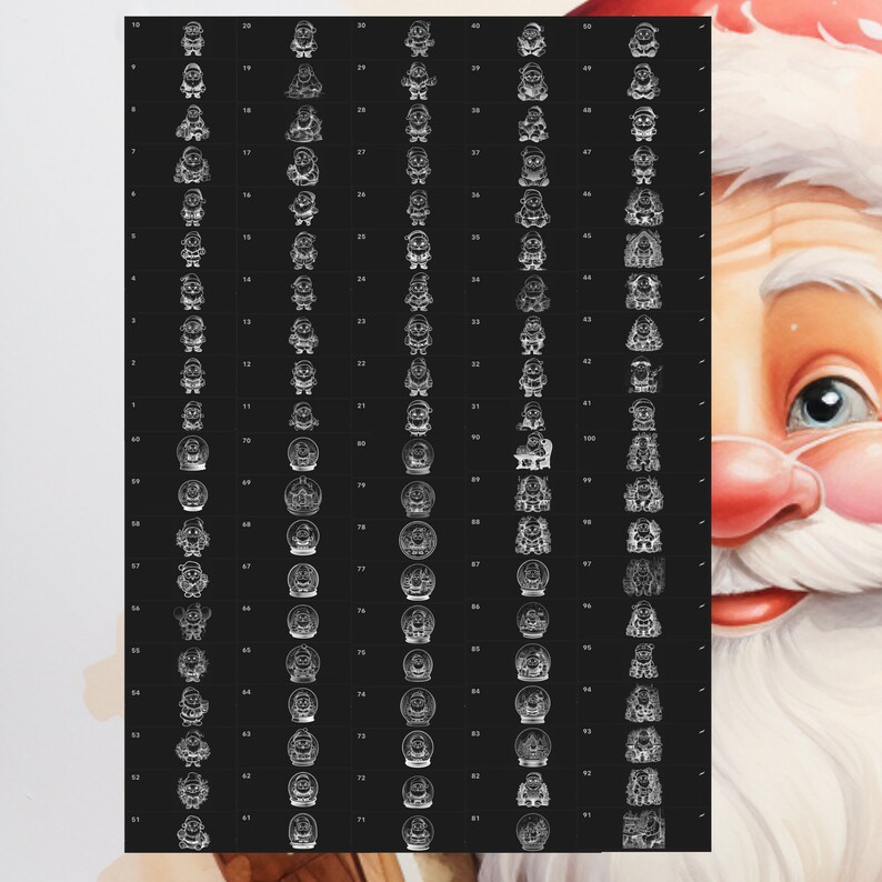 Christmas Procreate Stamps | 100+ Procreate Santa Claus Stamps | Santa ...