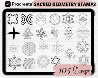 Procreate Sacred Geometry Shapes Stamps | 105 Shapes Procreate brushes | Procreate Geometry shapes | Shape procreate stamps |Procreate brush