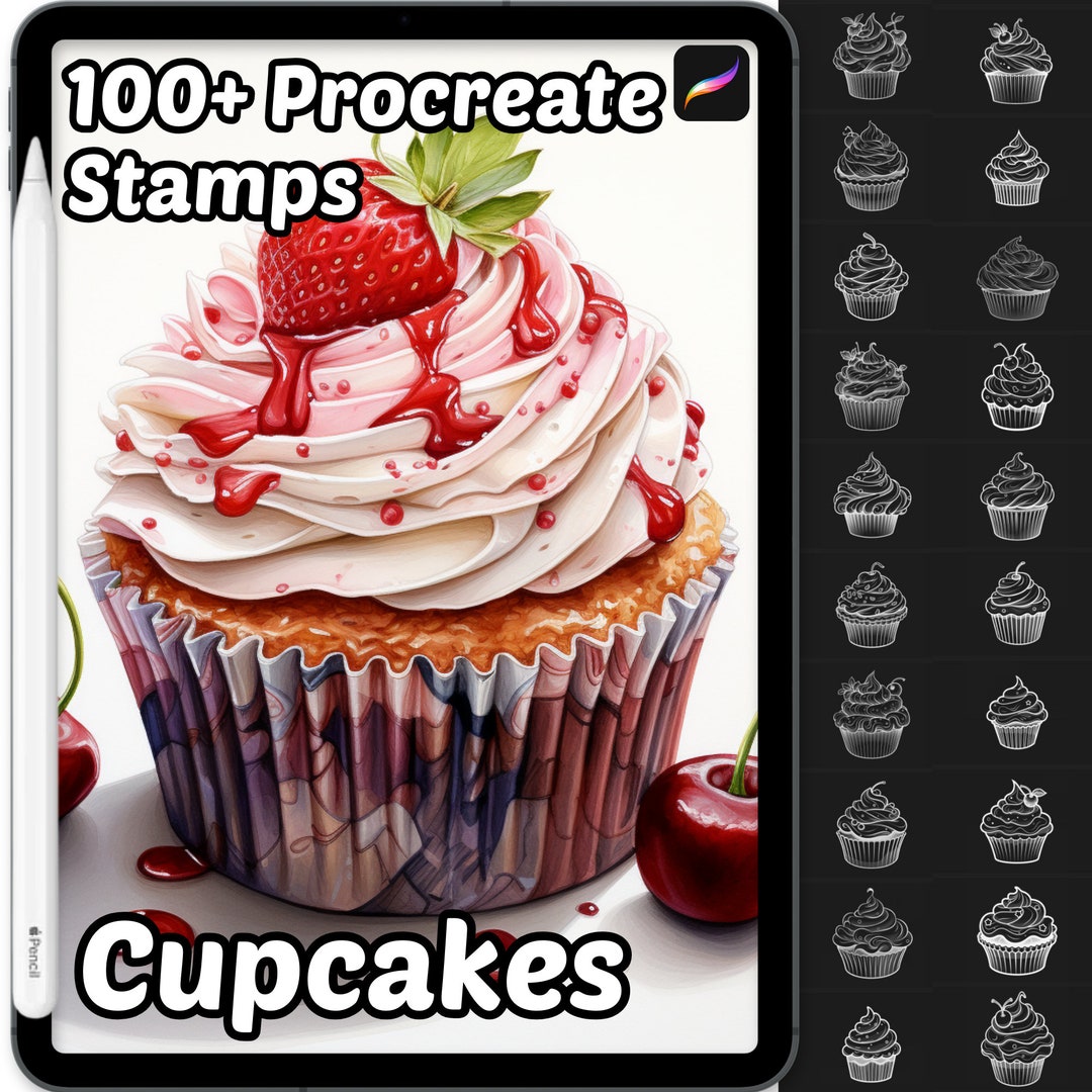 Cupcake Procreate Stamps 100 Procreate Food Stamps Procreate Brushes Yummy Cupcake Procreate