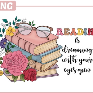 Book Png | Wildflower Book Png | Book Lover Sublimation Design | Reading PNG | Book Clipart | Retro Png |Floral Book Png |Book with Flower 4