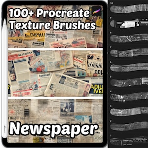 Procreate Newspaper Texture Brushes | 100+ Procreate Paper Texture Brushes | Smooth Texture  | Seamless Pattern Procreate brushes | Paper