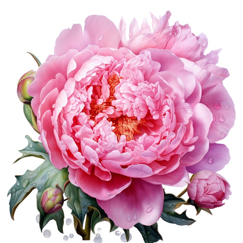 Peony Flower Procreate Stamps | 100 Procreate Floral Stamps | Procreate ...