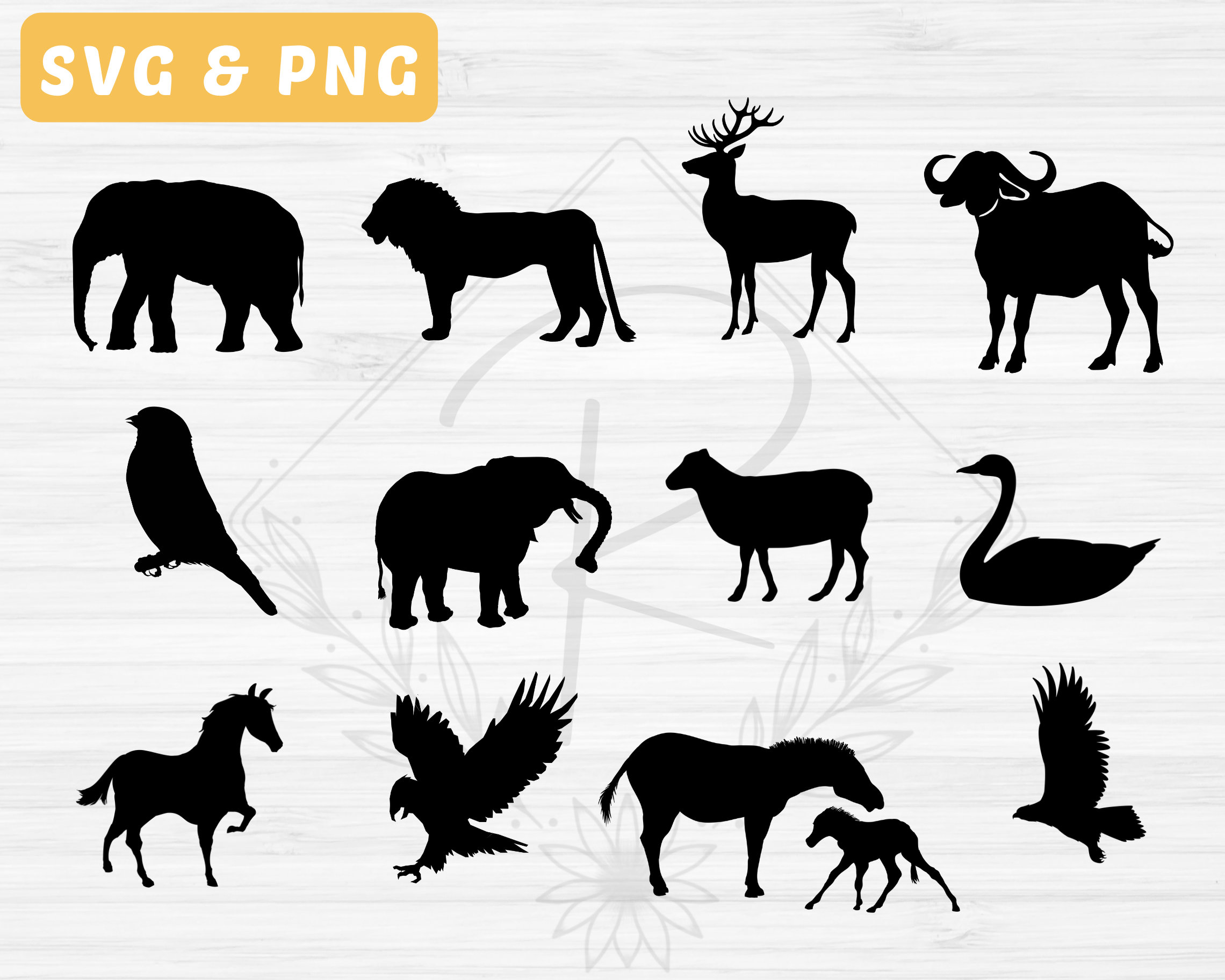 Jungle Animal Svg File 100 Animal Svg Bundle Files Animal Etsy