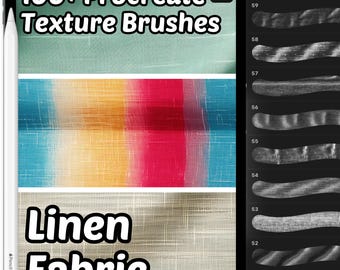 Procreate Leinen Textur Pinsel | 100+ Procreate Textiltexturbürsten | Stoff Textur | Nahtloses Stoffmuster Procreate Pinsel