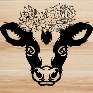 Floral Cow Svg | Highland Heifer Svg | Cow Svg | Highland Cow With ...