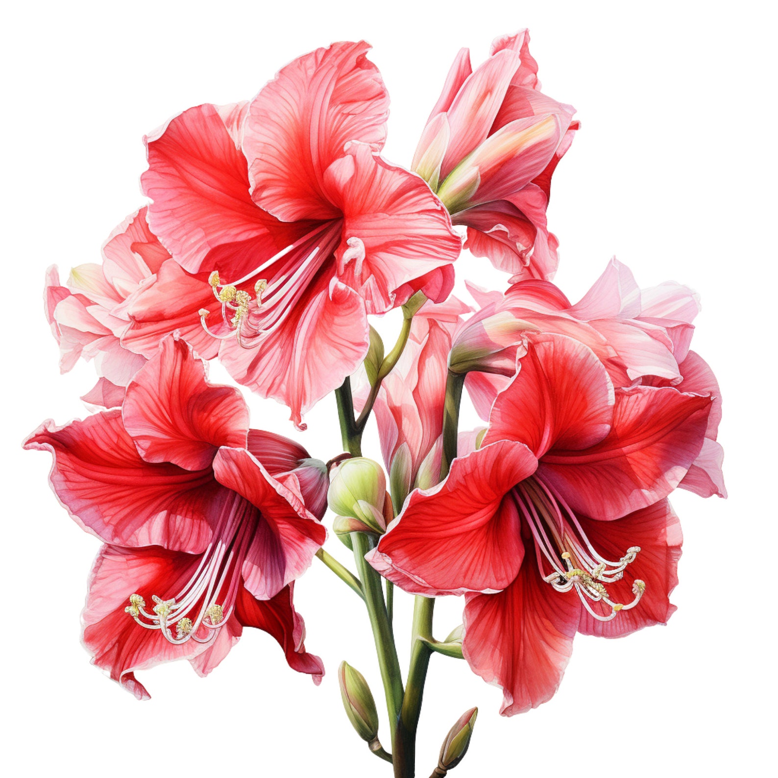 Amaryllis Procreate Stamps | 50+ Procreate Floral Stamps | Botanical ...