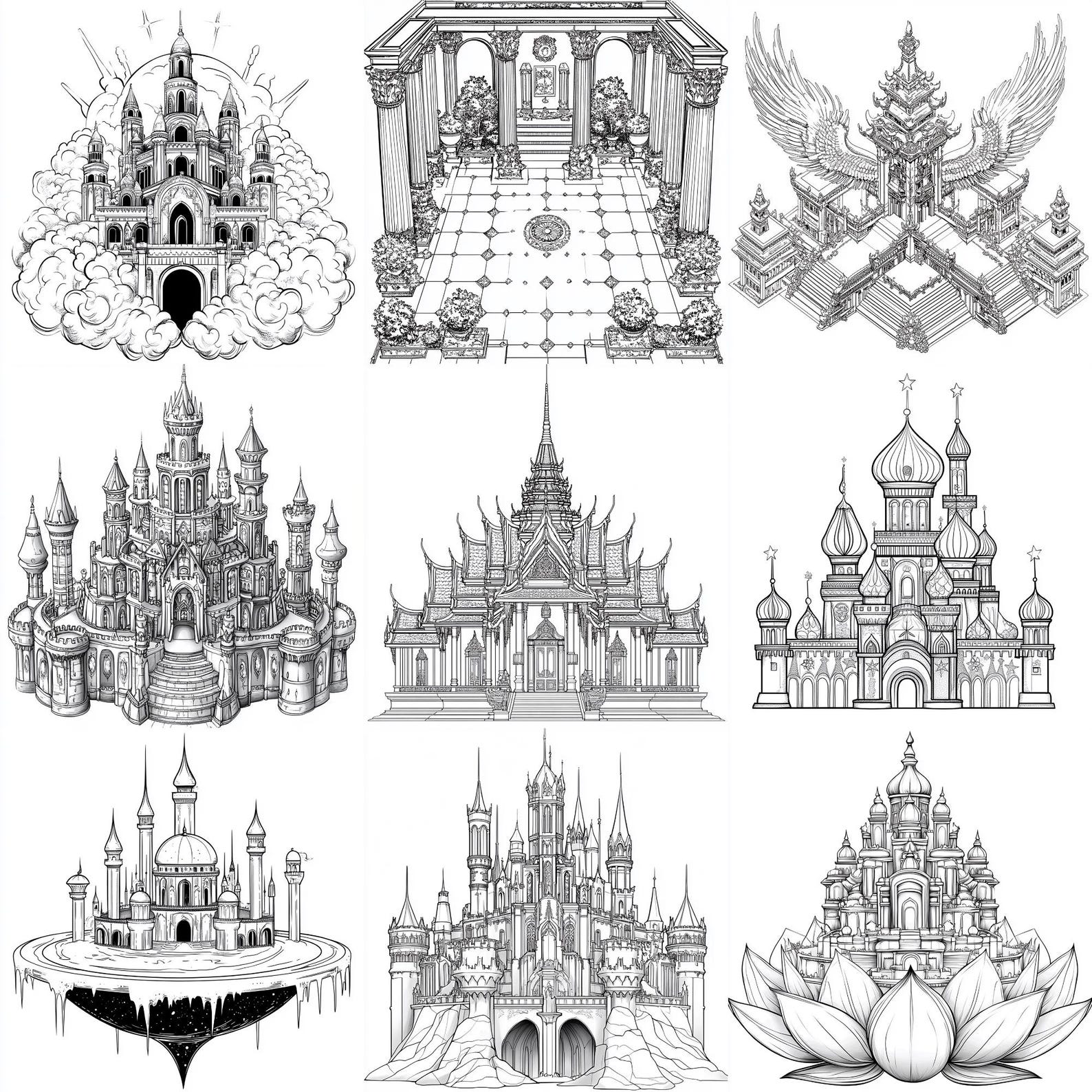 Fantasy Palace Procreate Stamps | 100+ Procreate Fantasy Palace Stamps ...