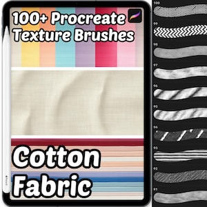 Brosses pour texture de tissu en coton Procreate | Plus de 100 pinceaux pour texture de tissu en coton Procreate | Texture de tissu | Modèle sans couture Procreate Stamps