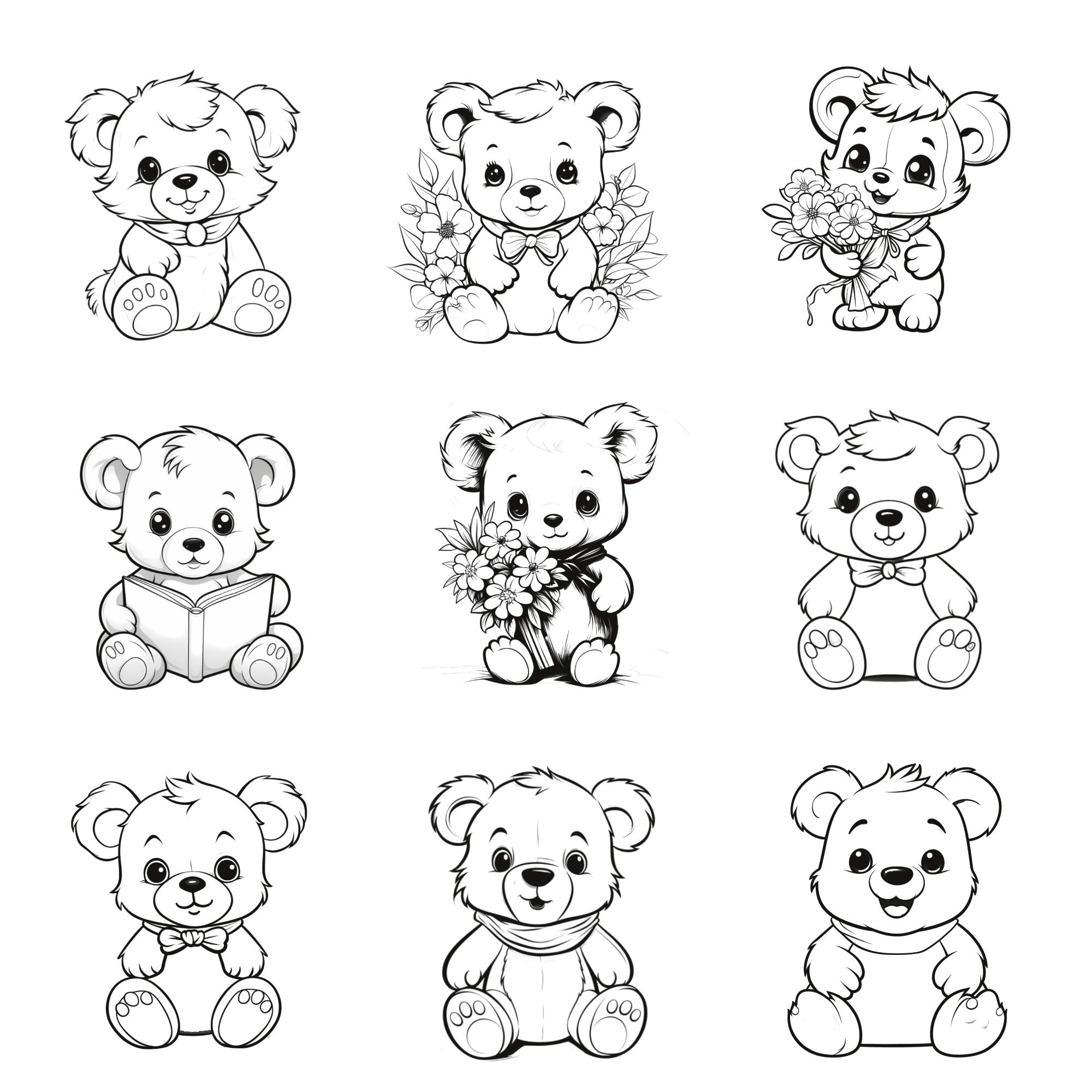 Teddy Bear Procreate Stamps | 100+ Cute Teddy Bear Animal Procreate ...