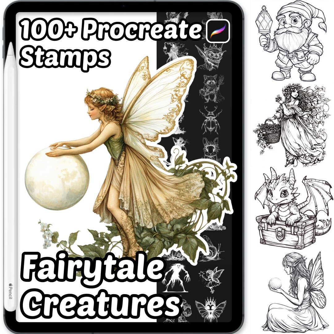Fairytale Creatures Procreate Stamps | 100+ Procreate Fairytale ...