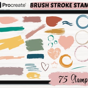 Paint Brush Stroke Procreate Stamps | 75 Strokes Planner Procreate stamps brushes | Procreate planner brushes | Planner procreate stamps