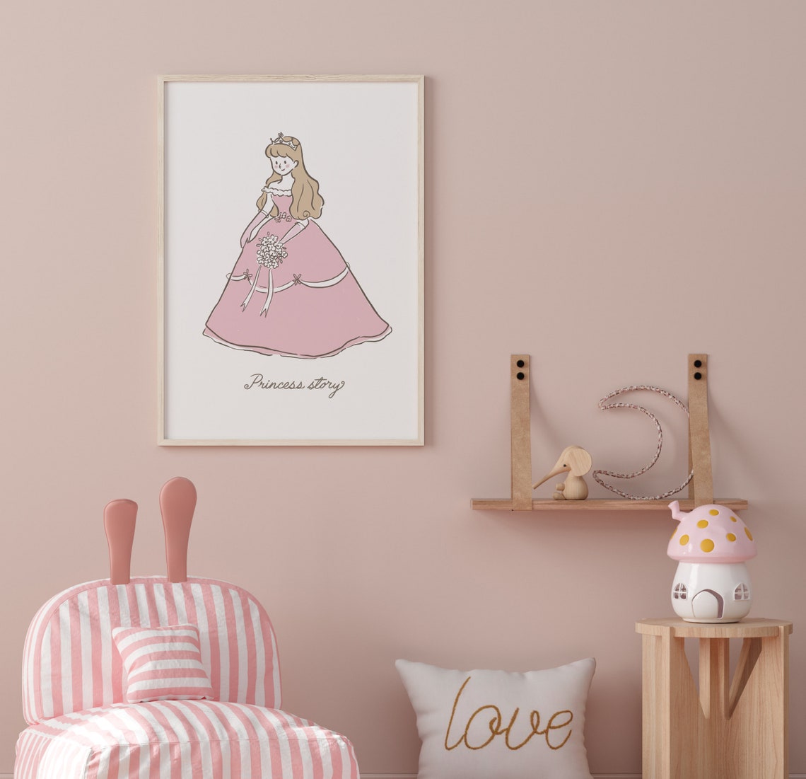 Princess Wall Art Set of 2 Prints Princess Nursery Decor Etsy