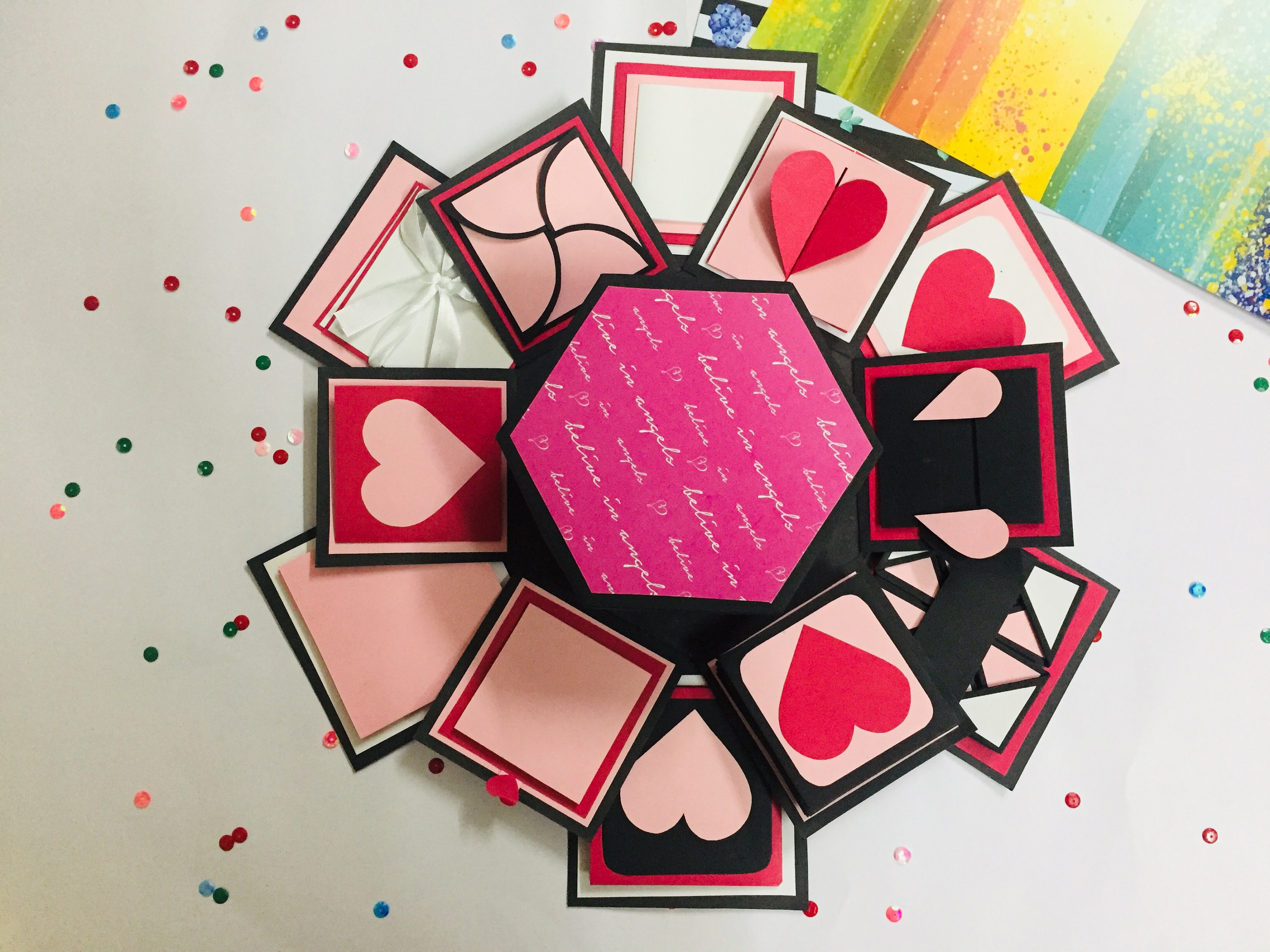 Hexagon explosion box explosion box hexagon box unique Etsy