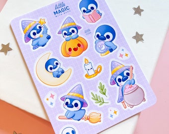 Penguin Magic Sticker Sheet, Cute Journal and Deco Stickers