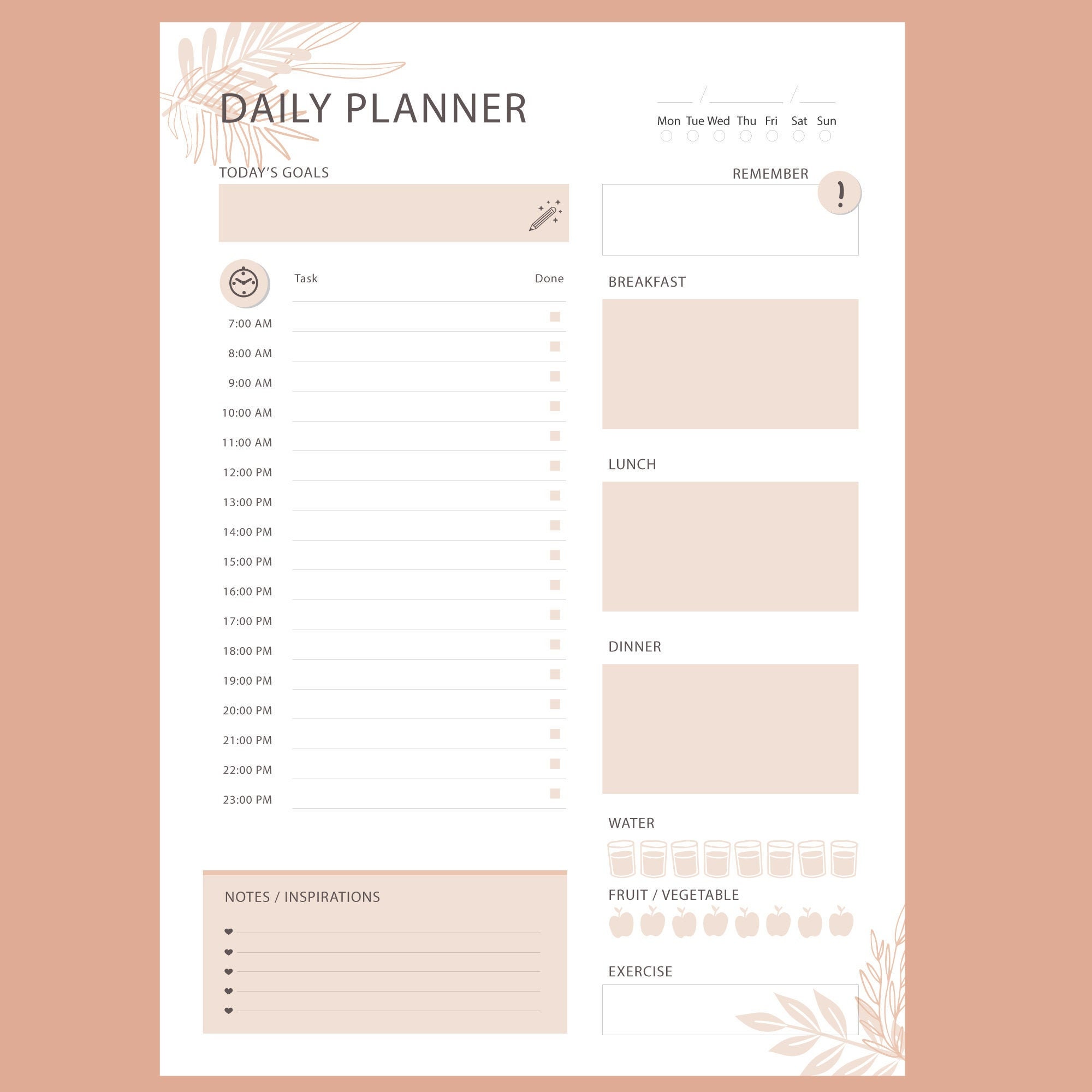 Digital A4 Daily Planner to Manage Your Day Productive and Etsy UK