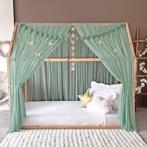 Large Kids Bed Canopy, Montessori Play Tent, Nursery Hanging Canopy, Boho Bedroom Decor, Playhouse Tent for Toddler, Dreamy Baby Room Gift