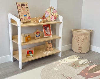 モンテッソーリ木製おもちゃ棚3個セット：小、中、大 | 幼児用おもちゃ