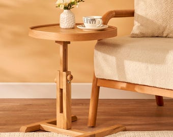 Modern Walnut Side Table, Handmade Solid Wood Table, Minimalist Living Room Furniture, Natural Walnut End Table, Scandinavian Home Decor