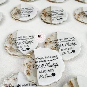 Magnete Save the Date in resina epossidica, invito personalizzato unico per matrimonio da frigorifero, magnete Save the Date, regalo per matrimonio, invito per matrimonio
