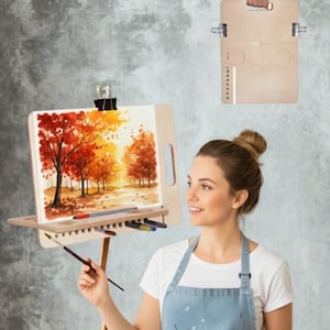 Portable Wooden Drawing Board with Adjustable Angles, Lightweight Art Board for Sketching, Painting, and Drafting, Easel for painting