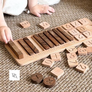Wooden Math Calculation Toy for Kids, Montessori Educational Counting Game, Early Learning Math Puzzle, Preschool STEM Toy Gift for Children