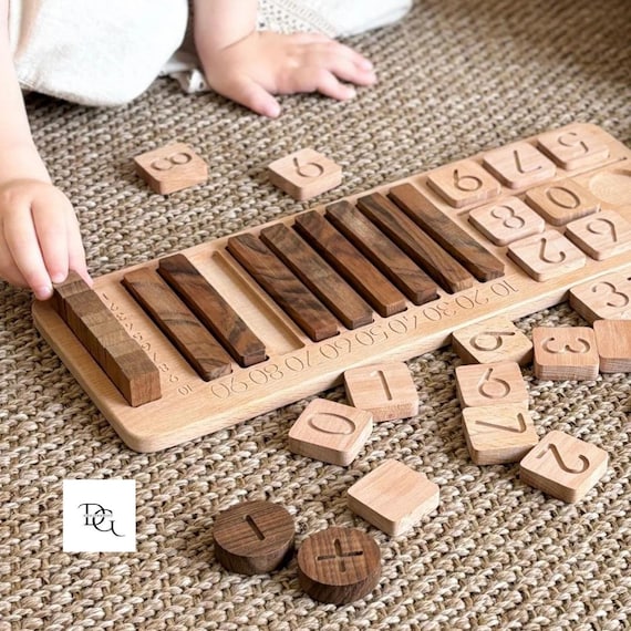 Juguete de cálculo matemático de madera para niños, juego