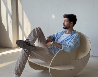 Mecedora moderna tipo burbuja, mecedora de madera maciza para habitación infantil, sillón escandinavo para salón, rincón de lectura y zona de lactancia.