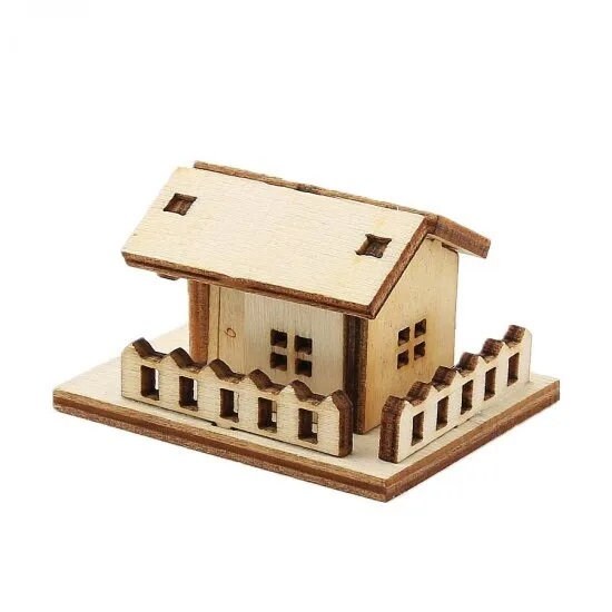 Unvollendete bemalbare Holz Miniatur Haus Handwerk Holz | Etsy