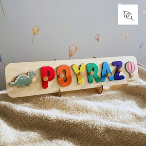 Personalized Wooden Name Puzzle with Pegs, Custom Baby Gift, Montessori Toddler Toy, Birthday Gift, Educational Name Puzzle for Kids