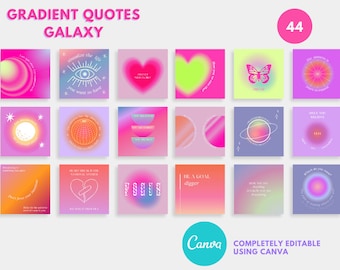 44 Modello di post con citazione di Instagram, Fatto per la tua vita Coaching Instagram, Gradiente del modello di Instagram, Post di Instagram modificabili Spirituali