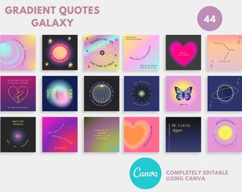 44 Modello di post con citazione di Instagram, Fatto per la tua vita Coaching Instagram, Gradiente del modello di Instagram, Post di Instagram modificabili Spirituali