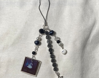 Mazzy Star 'Among My Swan' Album inspired beaded keychain / phone charm