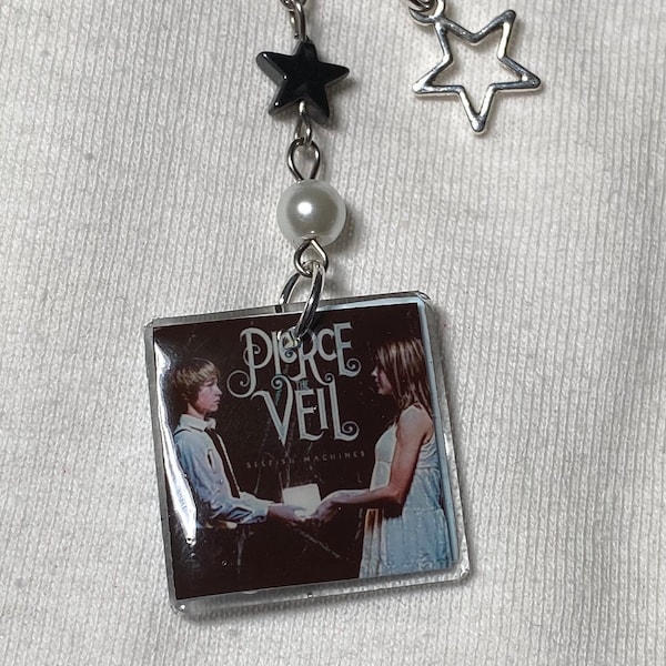 Pierce The Veil 'Selfish Machines' Album inspired beaded keychain / phone charm
