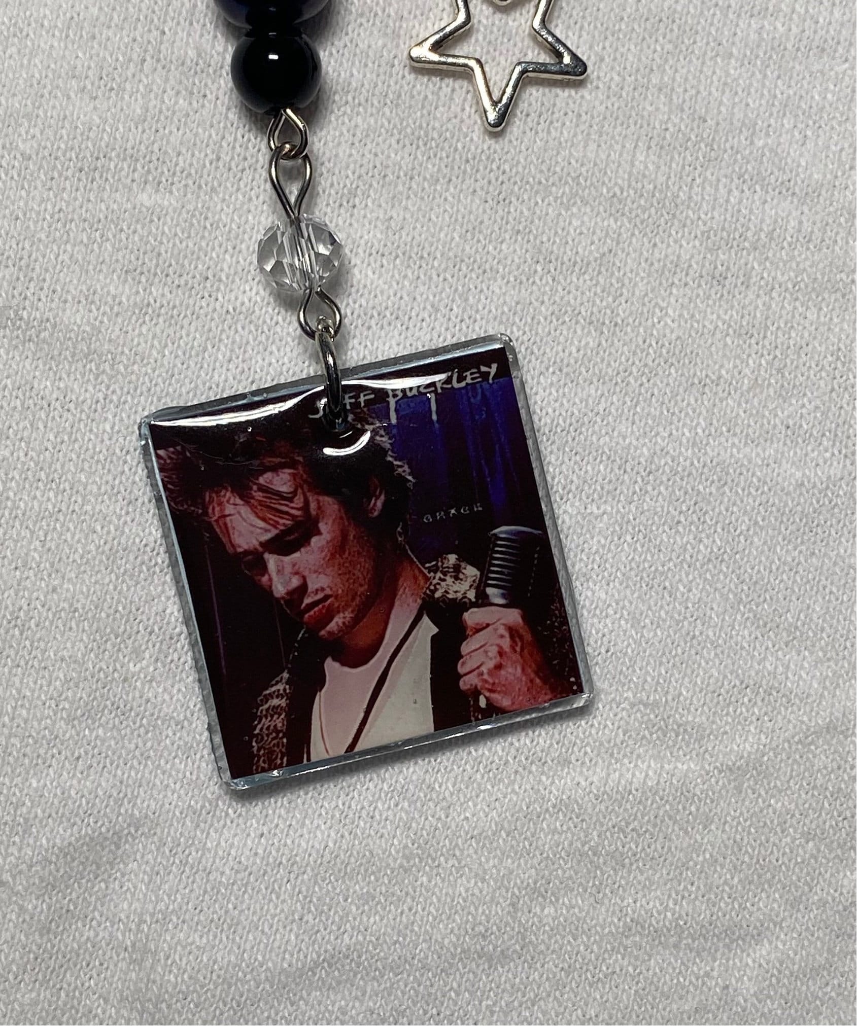 Jeff Buckley 'Grace'' Album inspired beaded keychain / phone charm