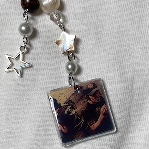 Elliott Smith &#39;Either/Or&#39; Album inspired beaded keychain / phone charm