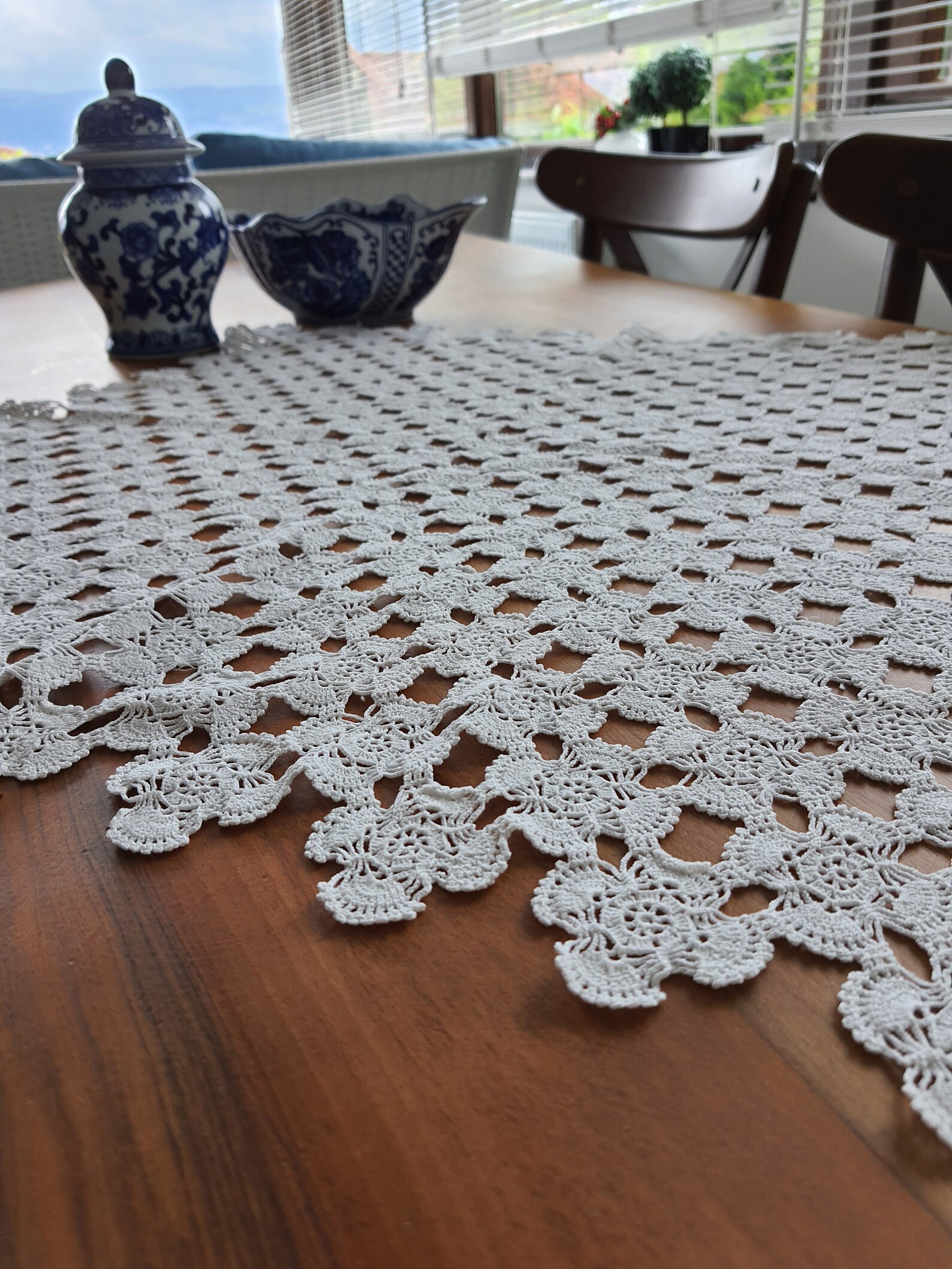 Crochet knit lace table cover home decoration Etsy