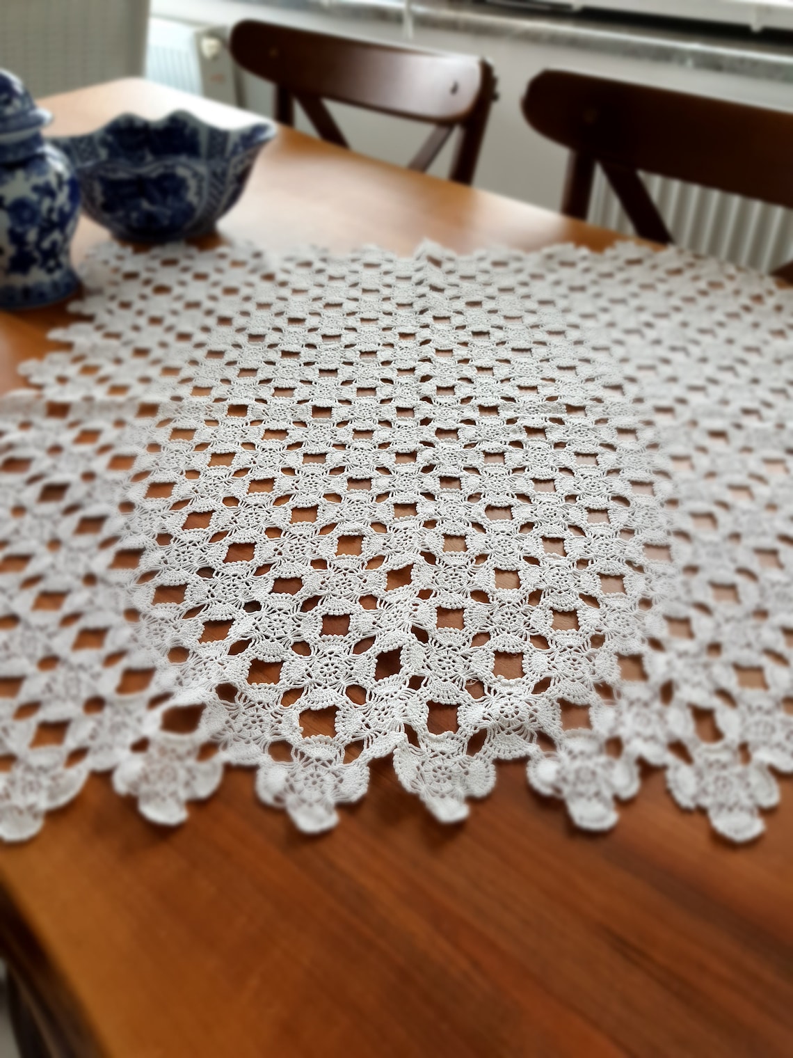 Crochet knit lace table cover home decoration Etsy