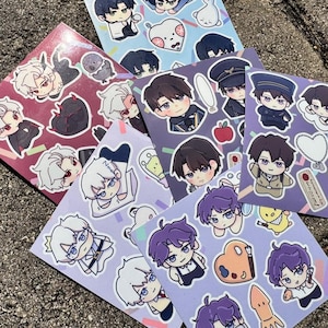Love and Deepspace Cute Chibi Sticker Sheets - Sylus, Caleb, Xavier, Zayne, Rafayel  | Cute stationary | LADS stickers