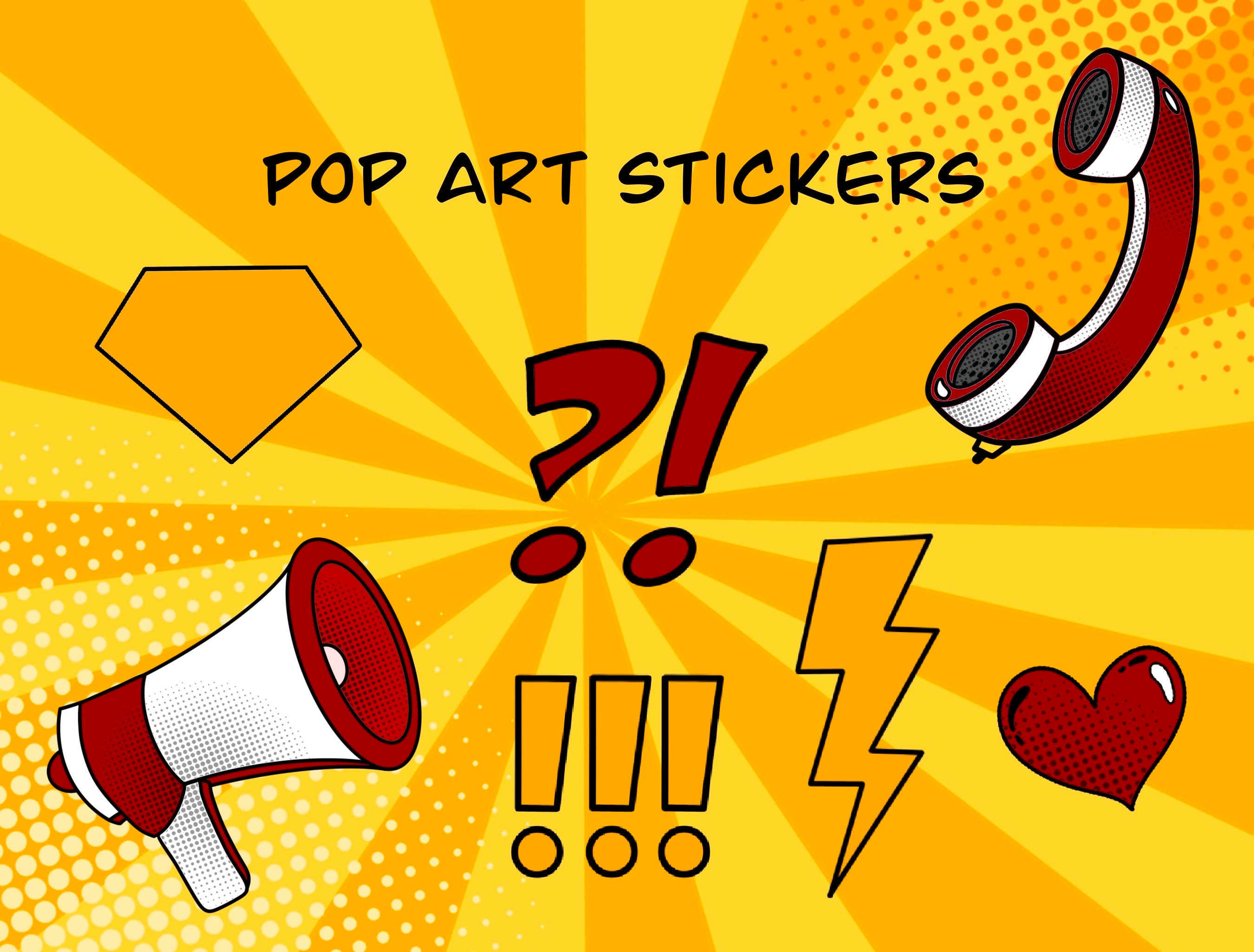 Pop Art Brush Set of 50 for Procreate Comics Art Procreate Stamps Half