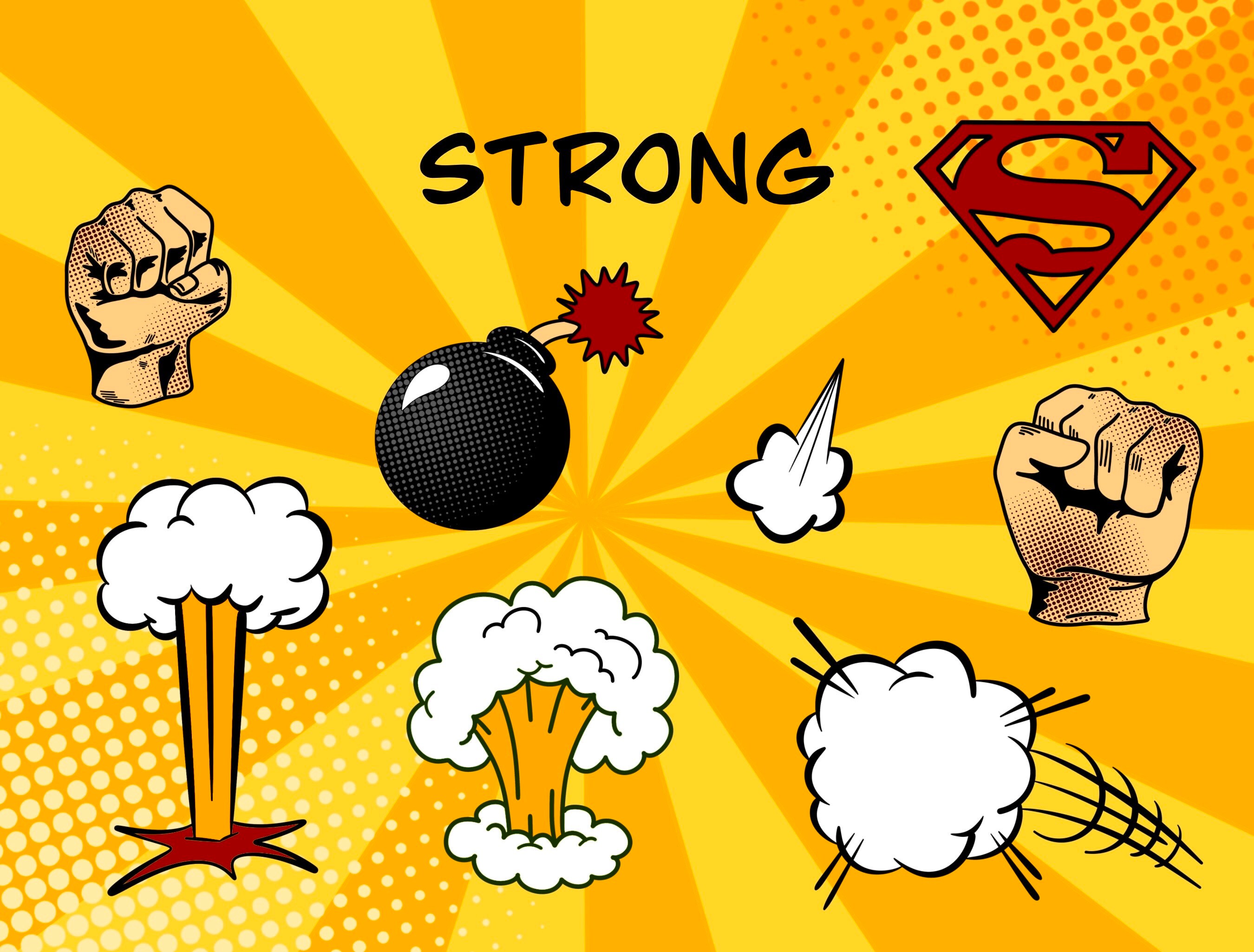 Pop Art Brush Set of 50 for Procreate Comics Art Procreate Stamps Half