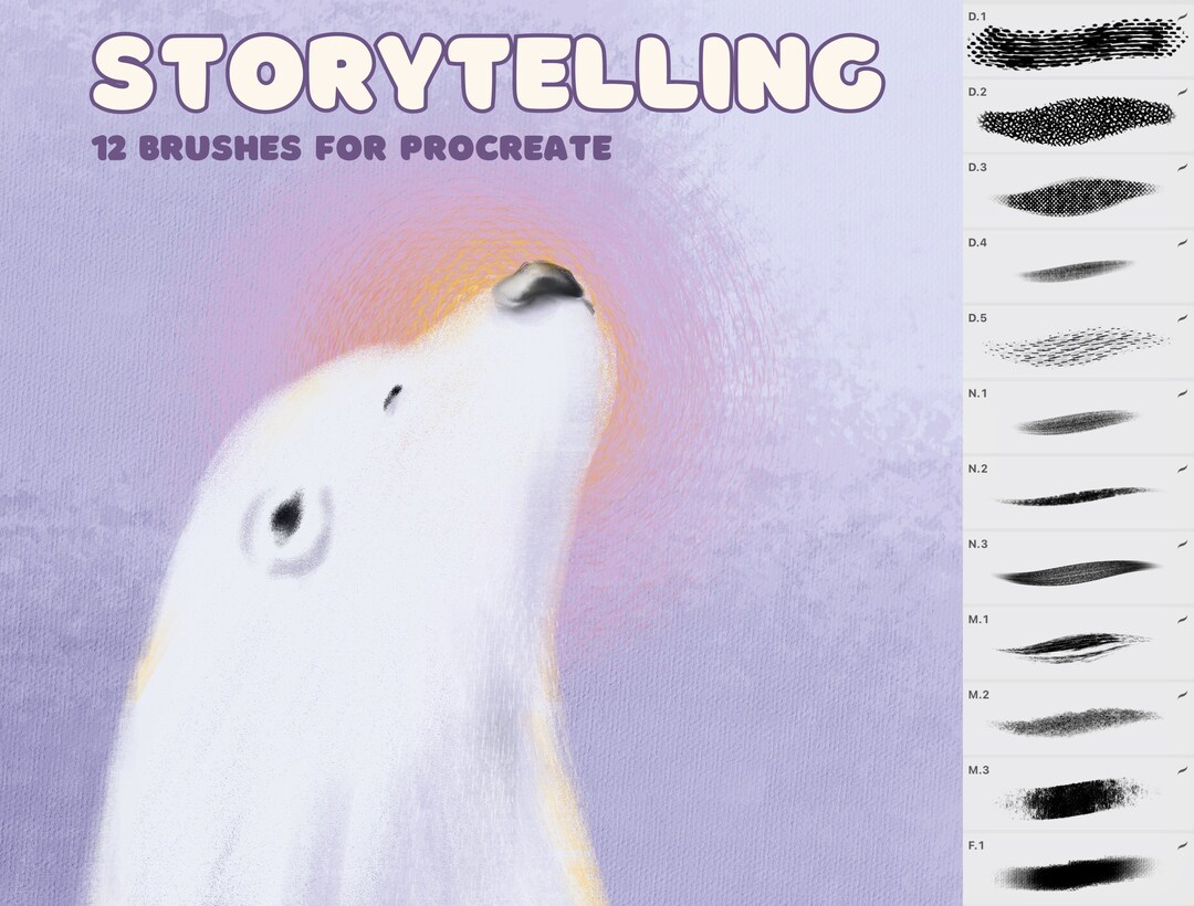 Storytelling Procreate Brush Set: 12 Texture & Decor Brushes (digital ...