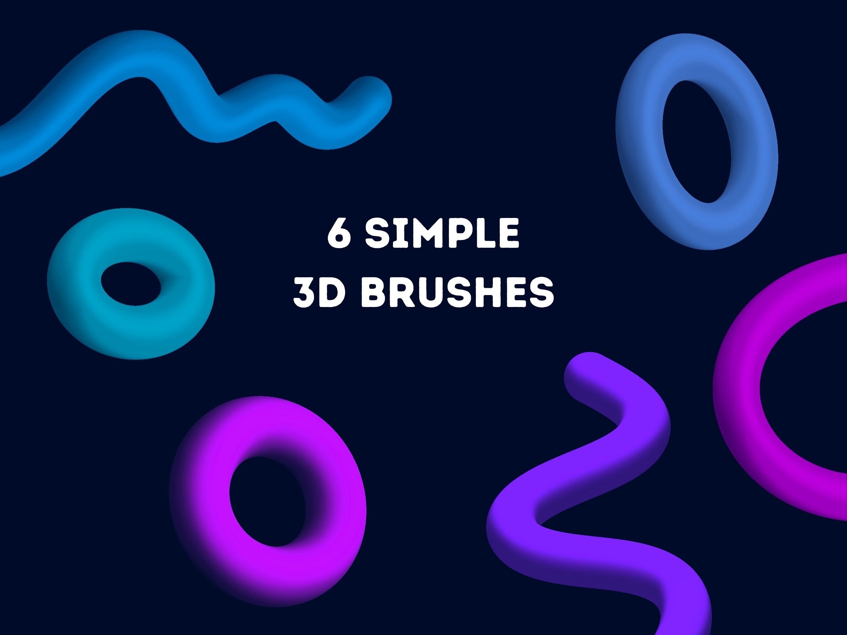 3D Procreate Brushes Duo Color Brush Set Procreate Effects 3D Brush for Procreate Shadow Brush