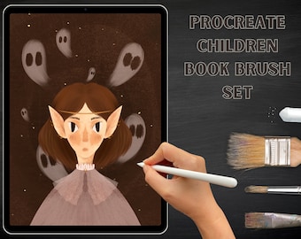 Ensemble de pinceaux d'illustration de livre pour enfants procréer | Lot fantaisiste de 14 pinceaux artistiques pour dessin sur iPad | Soulny Art | Ensemble crayon et décoration