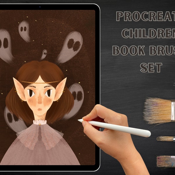 Ensemble de pinceaux d'illustration de livre pour enfants procréer | Lot fantaisiste de 14 pinceaux artistiques pour dessin sur iPad | Soulny Art | Ensemble crayon et décoration